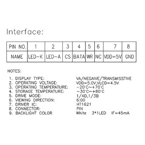 Customized VA segment code <strong>LCD</strong> display <strong>module</strong> with HT16021 SPI interface for Charging station