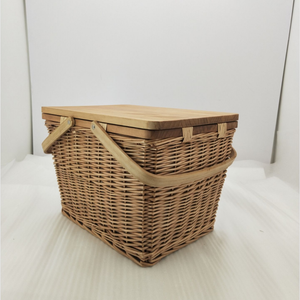 Giỏ Dã Ngoại <span class=keywords><strong>Kmart</strong></span> Hình Chữ Nhật Màu Xanh Lá Cây, Giỏ Đựng Đồ Ăn Ngoài Trời Có Nắp Bằng Gỗ Và Tay Cầm - Product Image 2