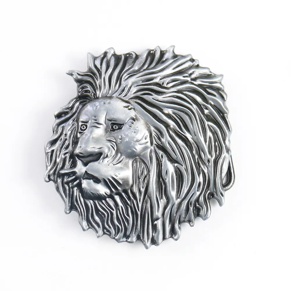 Hot selling stainless steel belt buckle high quality retro pattern lion belt buckle