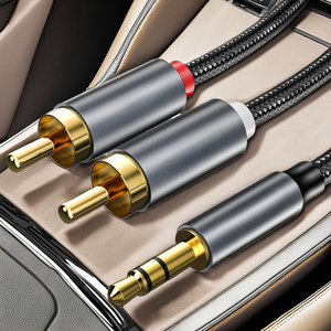 HiFi声音2m辅助线3.5毫米Aux RCA公XLR插孔适配器聚氯乙烯夹克电话MP3汽车AUX RCA XLR Y分离器 - Product Image 3