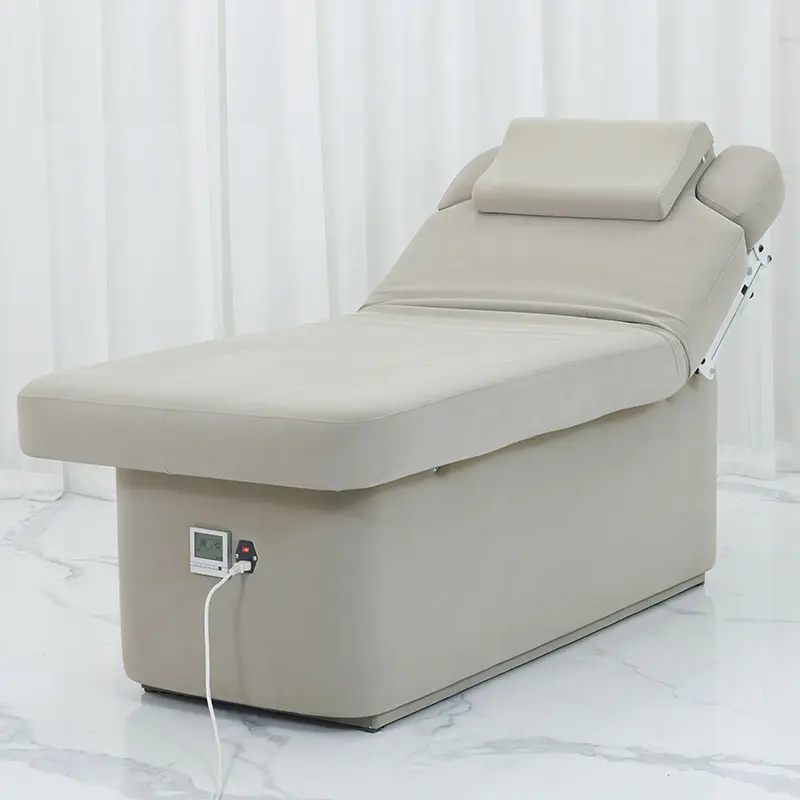Bianco elettrico 3 motore pieghevole lettino da massaggio pronto per la spedizione con Logo personalizzato salone mobili per la bellezza Spa per uso bagno