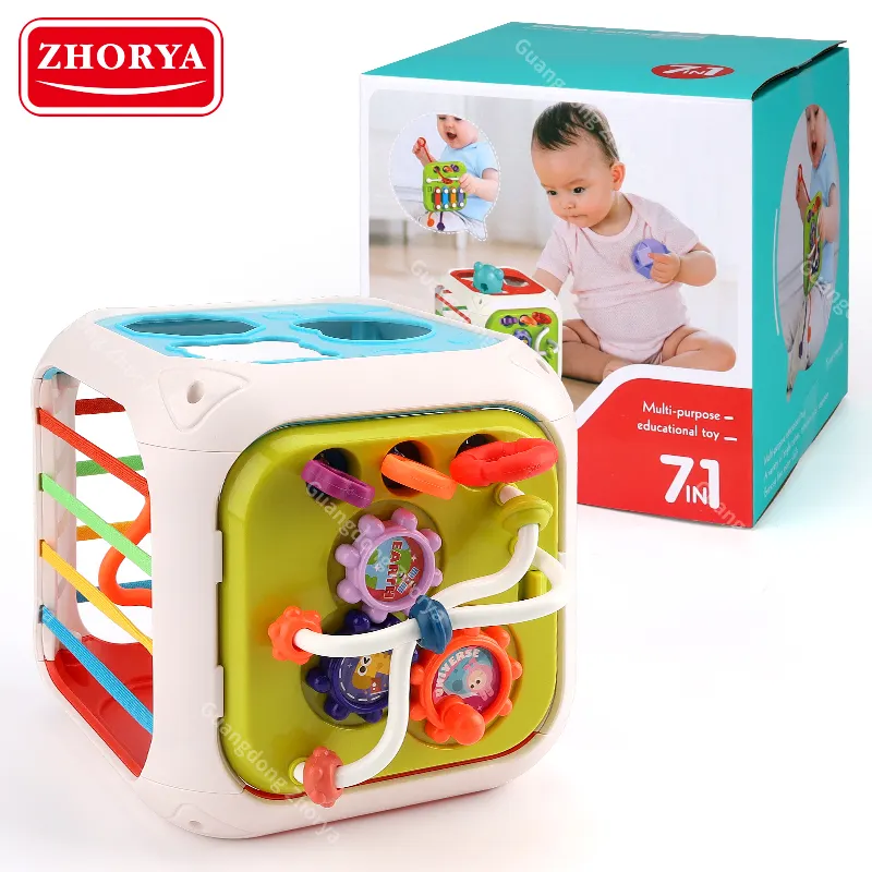 Zhorya-caja de clasificación de formas para bebés, juguetes de aprendizaje Montessori, clasificador para niños, cuerda de tracción, martillo de Piano de mano, Cubo de actividad educativo