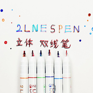 最受欢迎的双色热风荧光笔学生做手帐标记涂鸦书写荧光笔标记 - Product Image 4