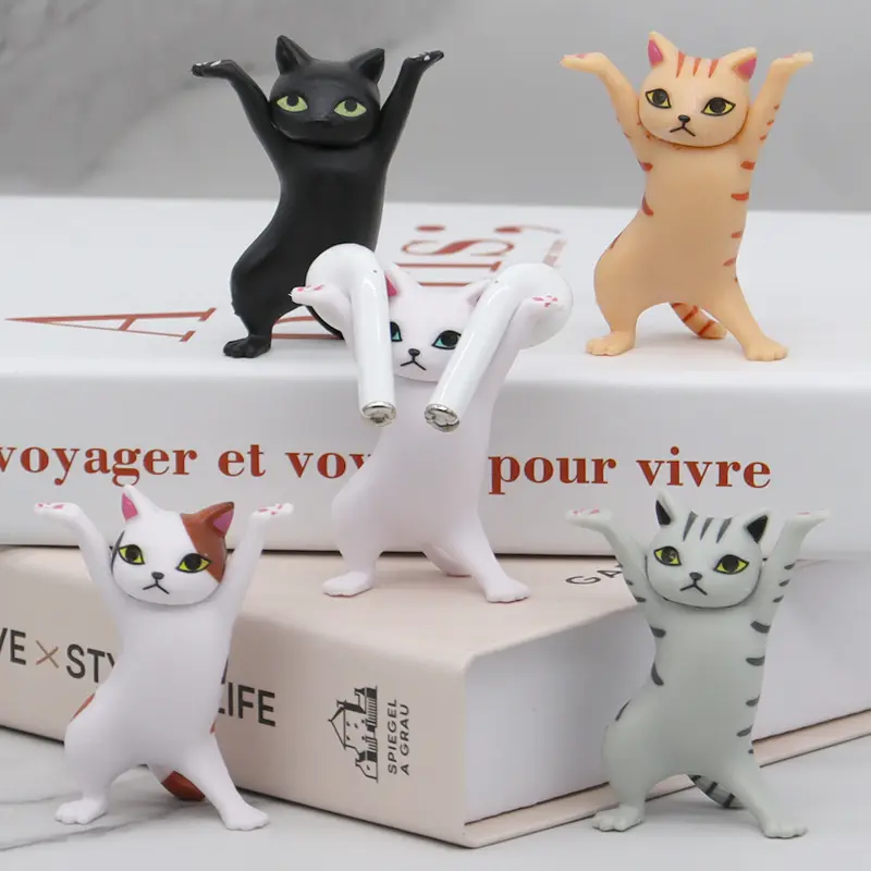 Portalápices de gato japonés para niños, juguete para regalo de cumpleaños, levantamiento de pesas, ataúd de transporte, portalápices de gato, figura de baile, muñeca, animales
