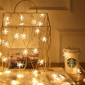 3M20 LED Navidad copo de nieve luces de cadena para decoraciones Winter Wonderland decoración iluminada 2AA caja de batería - Product Image 4