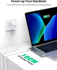 UGREEN USB C to <strong>Dual</strong>-<strong>HDMI</strong> Adapter 7 in 1 USB C Thunderbolt 3 Adapter to <strong>Dual</strong> <strong>HDMI</strong> 2 USB3.0 100W PD Port USB C to SD TF Card