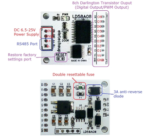 8Ch Rs485 Modbus Rtu Do/<strong>pwm</strong> Output Multifunction Mos <strong>Driver</strong> <strong>Board</strong> for Multilayer Signal Lights Led Relay Solenoid Valves Motor - Product Image 6