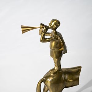 Lüks tasarım Modern yaratıcı dekorasyon oturma odası ofis el yapımı altın şekil sanat heykel mermer Metal süsler ev dekor - Product Image 5