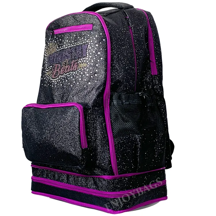 Mochila de torcida com glitter, bolsa de torcida com logotipo, strass, bolsa de torcida, 2024