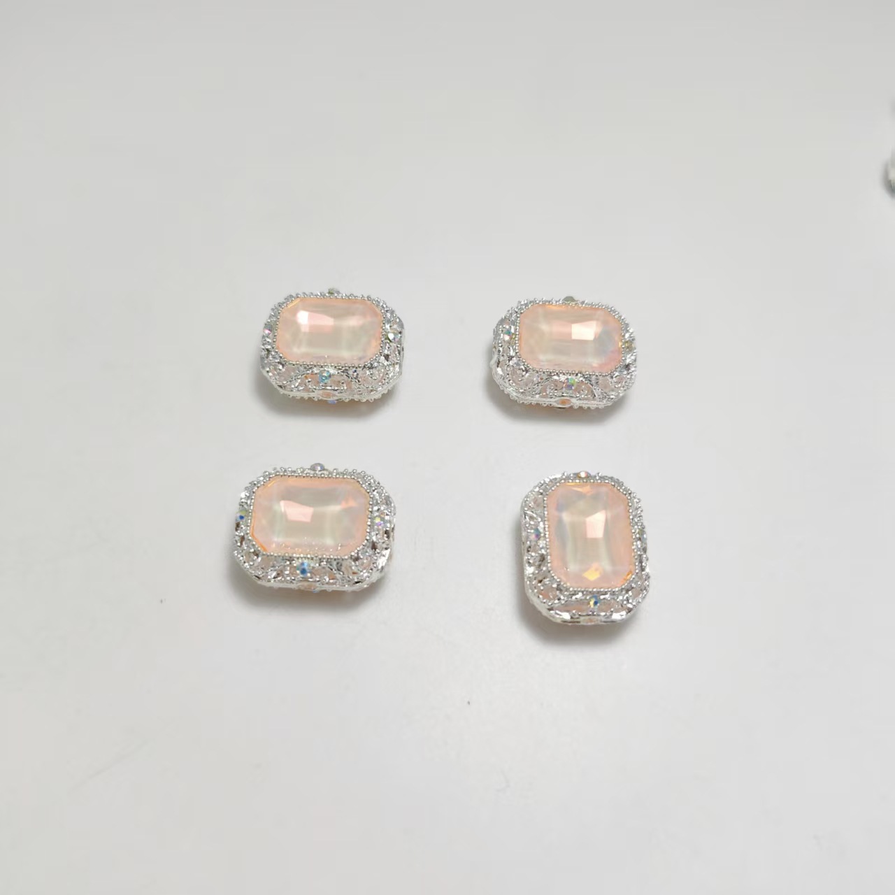 Diamante Melocotón Mocha Plateado