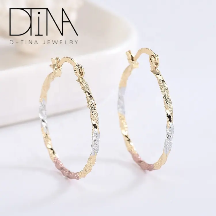 DTINA de moda exagerado anillo pendientes espiral giro gran círculo pendientes de la chica