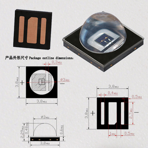JNJ yüksek güç LED çip 810nm 850nm 940nm IR kızılötesi SMD 3838 EMC 90 derece diyot - Product Image 2