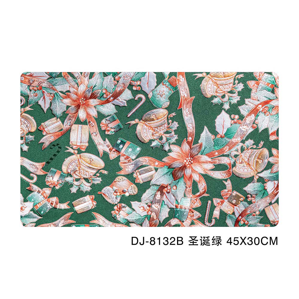 IUIU 45*30cm 6 pcs Set PVC American European Western Stylish Christmas Xmas Dining Placemats for Table