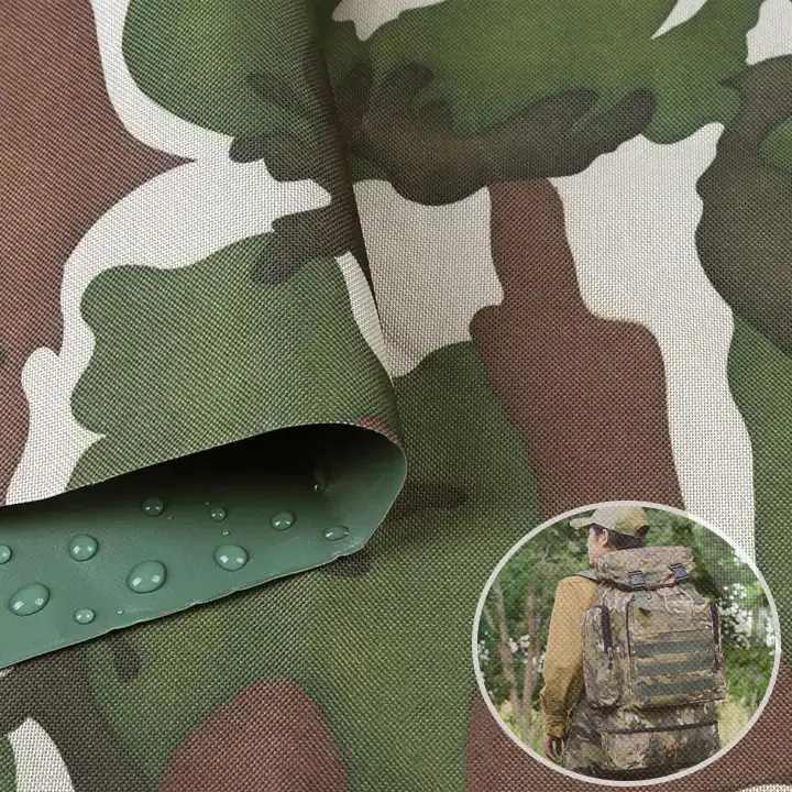 Atacado 300D 600D PVC revestido poliéster impermeável camuflagem Oxford tecido para tenda saco