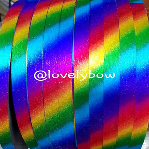 Thái Lan bện dệt văn hóa bóng long lanh ruy băng cuộn siêu Shinny hoa in Băng ruy băng màu 1.2cm * 300y - Product Image 5