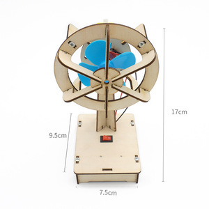 Bilim ve teknoloji küçük üretim DIY birleştirin kiti Set elektrikli sallayarak kafa Fan modeli okul çocuklar yaz kök oyuncak - Product Image 5