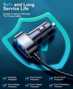 JOYROOM Qc3.0 45W高速充電器5ポート携帯電話充電器OTPフロントバックシート充電マルチUSBポート拡張USBハブ - Product Image 6