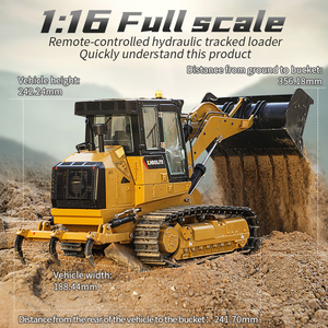 HUINA KABOLITE K963-100 1/16 hidrolik RC yükleyici Metal radyo kontrol parça buldozer paletli yükleyici inşaat modeli - Product Image 3