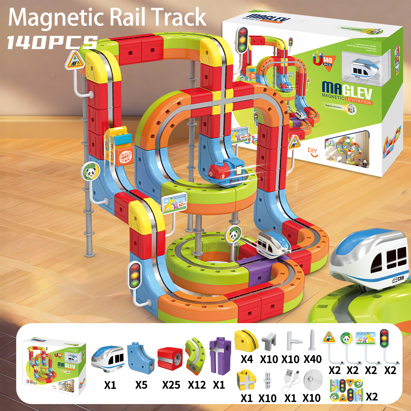 Coche de pista magnética (140PCS)