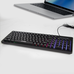 Jedel 102 teclas de iluminación USB con cable teclado de membrana de oficina con luz lateral teclado personalizado Color teclado para juegos de ordenador