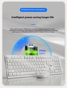 EWEADN GX700 Wireless <strong>Keyboard</strong> and Mouse Set Chocolate <strong>Keyboard</strong> Mouse <strong>Combos</strong> <strong>Desktop</strong> <strong>Computer</strong> Notebook Office Set - Product Image 6
