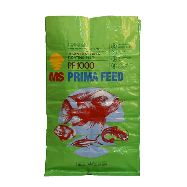 Bolsa de alimentação para peixes, saco de embalagem para alimentação de peixes, sacos de alimentação para água-vidro, 50kg, 25kg, 20kg, 10kg, 5kg, feed de camarão, pp