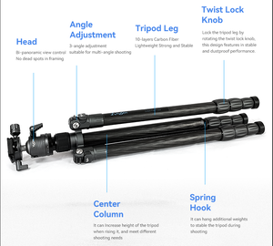 Chuyên Nghiệp Máy Ảnh 360 Tripod Cho Điện Thoại Di Động Máy Ảnh Điện Thoại Và Máy Tính Bảng Ảnh Tự Sướng Thanh Đứng Tripod - Product Image 4