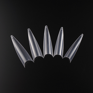 Çivi ipuçları kutu plastik 500 adet temizle ekstra uzun xxl sivri yanlış yapay c eğrisi stiletto tırnak ipuçları - Product Image 5