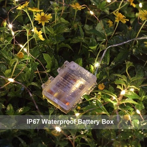 Alambre de cobre, guirnalda de luces de hadas, temporizador de Control remoto con pilas, suministros para exteriores centelleantes para construcción, luz de Navidad - Product Image 2