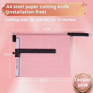 Ofis ve el sanatları kağıt kesici için tek parça pembe A4 manuel fotoğraf düzeltici - Product Image 6