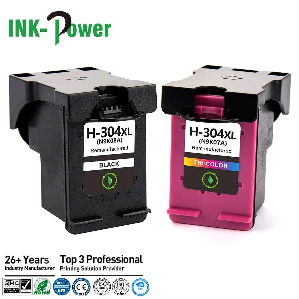 304 XL 304XL Cartouche Dencre Color Remanufactured Inkjet Ink Cartridge for HP304 HP304XL HP Deskjet 2620 3720 Envy5032プリンター