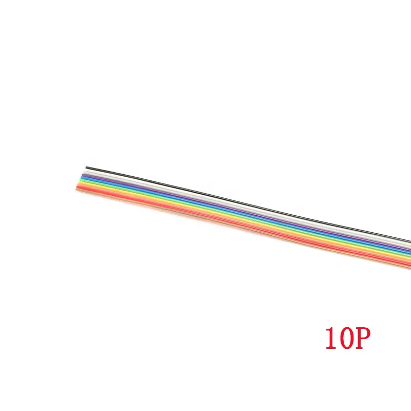 Cabo de extensão de arco-íris com fios, fios elétricos de conexão de 10p1.27mm, 1 metro