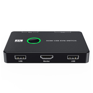 USB3.0 7-Port <strong>KVM</strong> HD <strong>Switch</strong> High-Speed Desktop Monitor Mouse Keyboard Share One-Button Switcher for 2 Computers