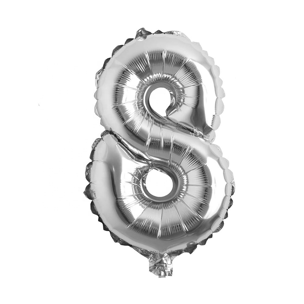 8 numéro ballon argent