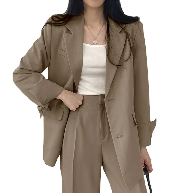 Venta al por mayor última chaqueta de las mujeres trajes de oficina de las señoras diseño de moda 2023 Formal Blazer y pantalones conjunto de dos piezas para las mujeres