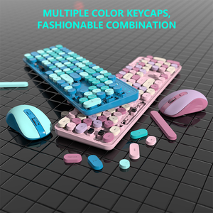 Oem Custom Office Retro <strong>Multimedia</strong> Gaming <strong>Keyboard</strong> Mouse Combos Round Keycap Wireless <strong>Keyboard</strong> and Mouse Set - Product Image 4