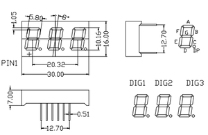 LED 7-Segment-Anzeige Weiß 0,4 Zoll 3-stellige digitale Röhre Anpassbare Röhren chip farbe Hoch helle LED-Segment anzeige - Product Image 5