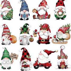 12pcs 24pcs36pcsクリスマスツリーの装飾品ぶら下げ老人ドワーフフェイスレスドール木製クリスマスツリーペンダント