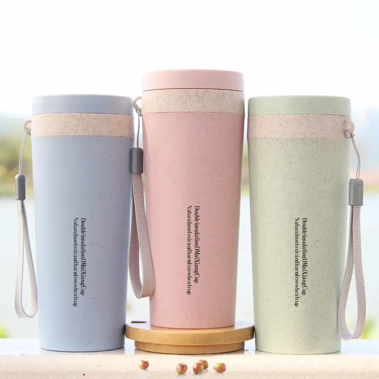 Hot Factory Direct Sales New Products Heat Resistant Tumbler Cups Portable Hand Cups 300ML Wheat Fiber Hand Cup