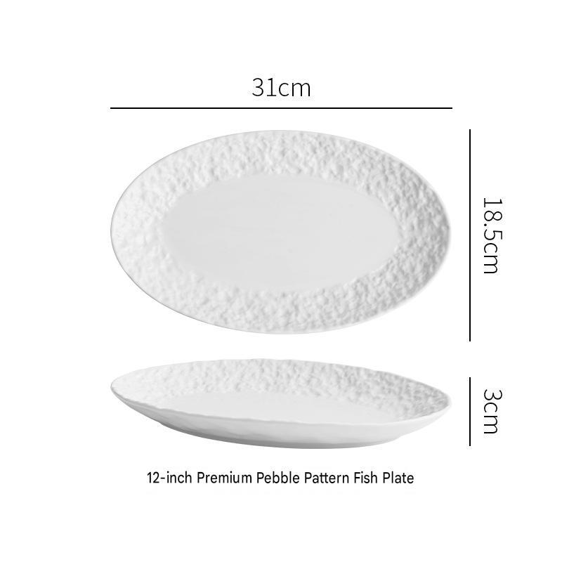 white--12inch premium gravel pattern fish plate
