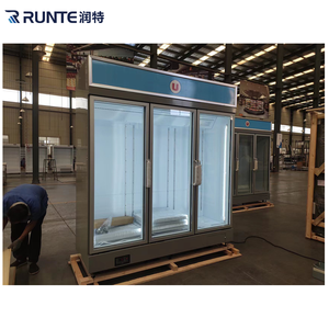 Upright Glass Door Vertical Display Fridge Beverage Refrigerator Commercial Drinks Cooler Stand up <strong>Chiller</strong> for Supermarket Store