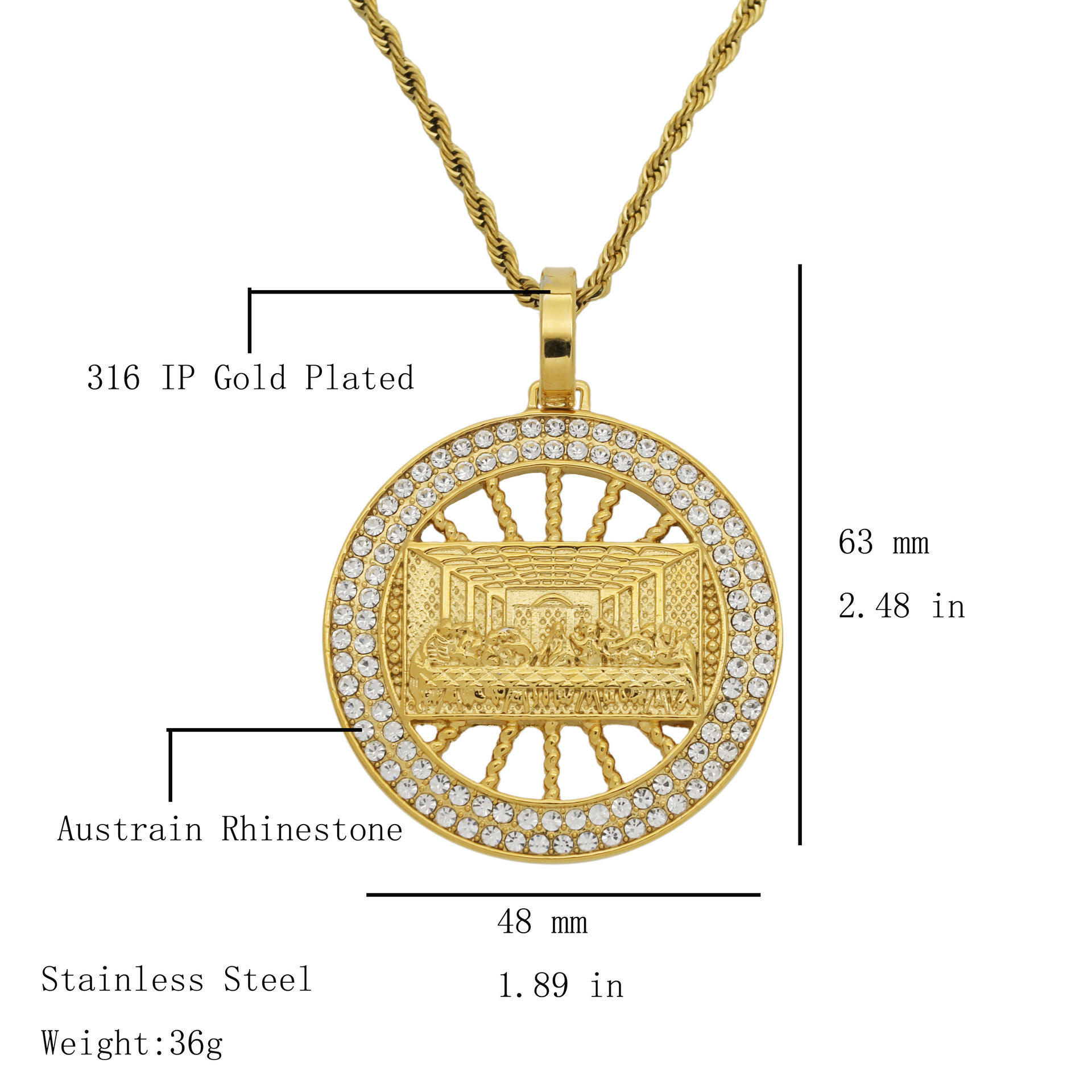 Green Single Pendant Without Chain