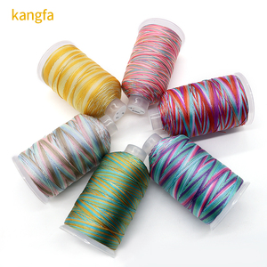 Hilo Multicolor de arcoíris, 100% poliéster para tejer artesanías, hilo de coser doméstico, venta al por mayor - Product Image 1
