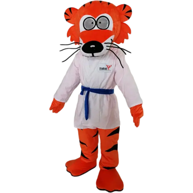 Custom made CE grappige Karate tijger mascotte kostuum