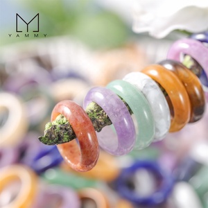 简单宝石永恒可堆叠玫瑰石英紫水晶愈合水晶玉石戒指女男8月诞生石 - Product Image 5