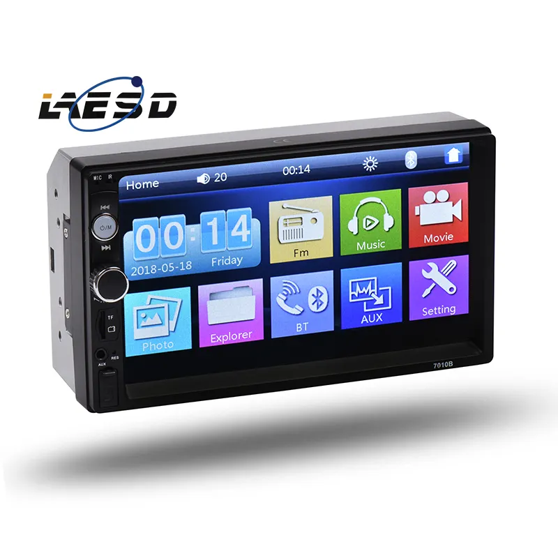 7010B Full Touch Car Mp5 DVD Player With Mirror Link and Steel Wheel Control BT AUX IN USB SD