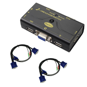 Jidetech高品质2端口USB 2.0 VGA KVM交换机2 VGA输入Kvm交换机双显示器显示端口