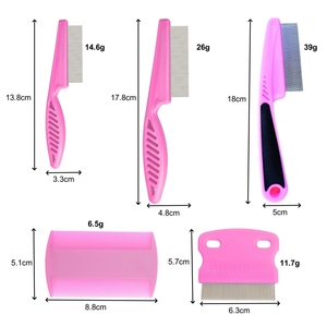 للبيع بالجملة من المصنع طقم تمشيط للقطط من الفولاذ المقاوم للصدأ للبرغوث والحيوانات الأليفة المحمولة على الوجهين - Product Image 5