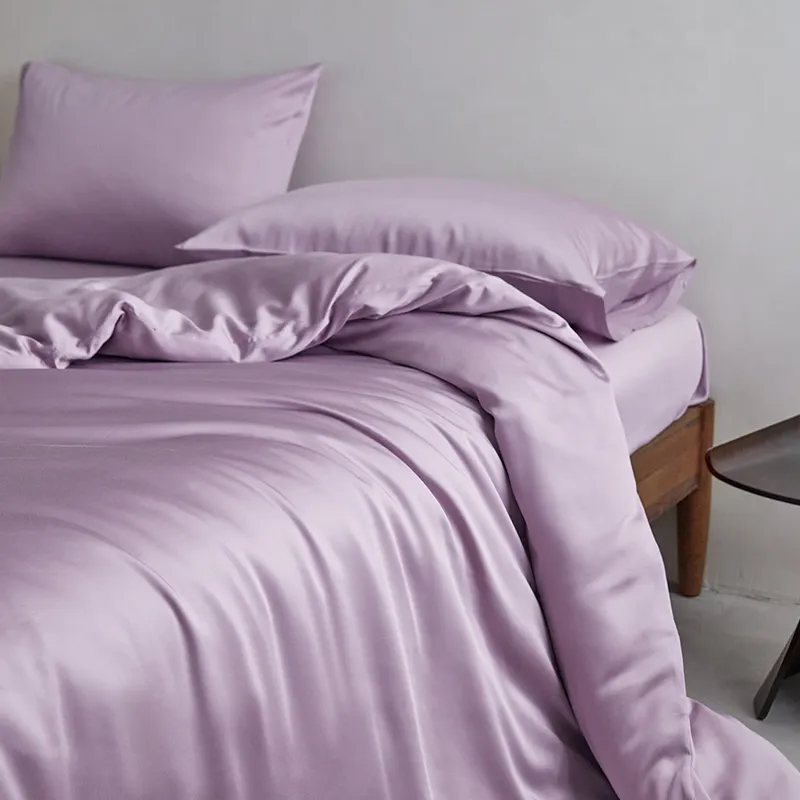 Drap de lit en bambou lisse ultra en soie lot de literie comme drap de soie de mûrier drap de lit en bambou vente en gros