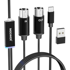 Cable MIDI USB tipo C personalizado de 72,4 "/184cm de longitud con teclado/sintetizador de conexión de entrada y salida - Product Image 1
